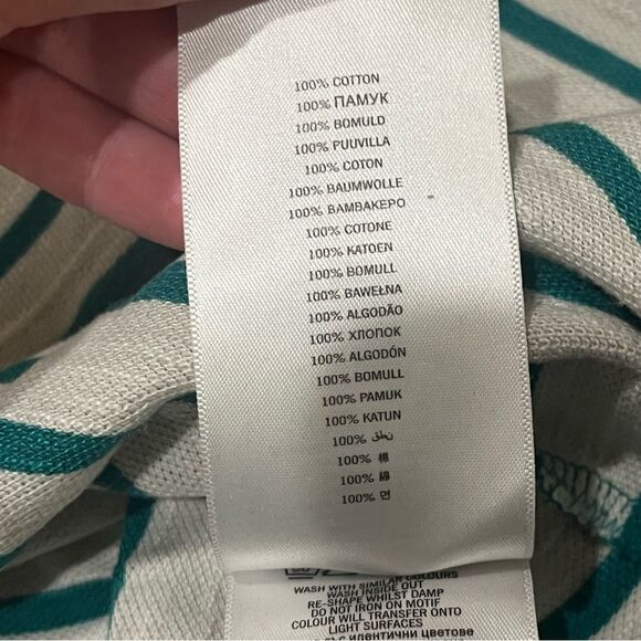 Ben Sherman Jade Green Yoked Stripe Short Sleeve T-Shirt Size Medium - Picture 7 of 7